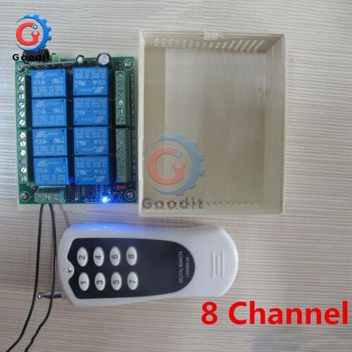 DC 12V 8 Channel Wireless Digital Remote Controller Switch Relay Board 315MHz 30mA 1000m RF Control Transmitter + Receiver