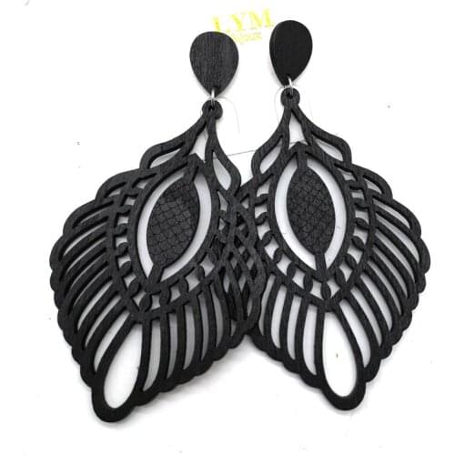 Big size wooden stud earrings can mixed 5 colors