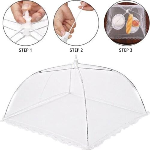 Home Food Covers Mesh Foldable Kitchen Anti Fly Mosquito Tent Dome Net Umbrella Picnic Protect Dish Cover Kitchen Accessories