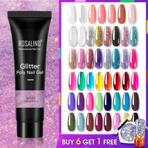 ROSALIND 15ml Nail Extension Gel Poly UV Quick Building Gel For Nails Finger Nail Art Manicure Acryl Gel Varnish Hybrid Polish