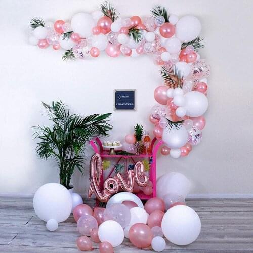 99pcs Rose Gold Balloon Garland Arch Kit for Baby Shower Wedding Birthday Anniversary Bachelorette Party Background Decorations