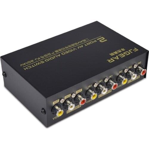 2 Port AV RCA Switch 2 in 1 out Composite Video L/R Selector Box for DVD Player