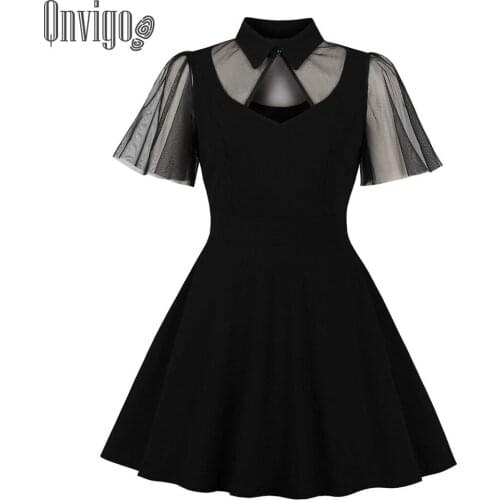 Qnvigo Princess of Darkness Dress European American Spring Summer Killer 2020 New Sweet Midi Vintage Black Queen Sexy Lace Dress