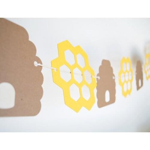 Honey Bee Comb wedding birthday party banners Garlands 5' long bridal baby shower decorations