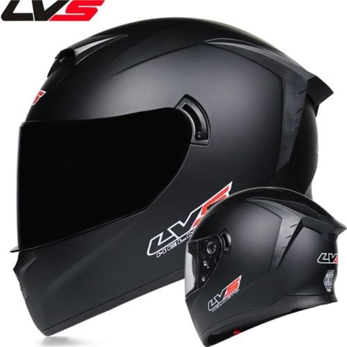Matte Black Racing Double Visor Cascos Para Moto Full Face Motorcycle Helmet Motocross Four Season Riding Man Women DOT Approved