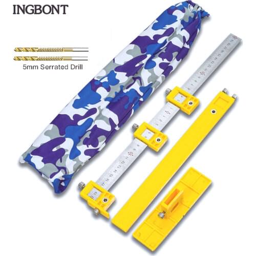 INGBONT Center Drill Bit Guide Set Positioning Rulerpunching Cabinet Detachable Locator Hole Punch Jig Hand Woodworking Tool