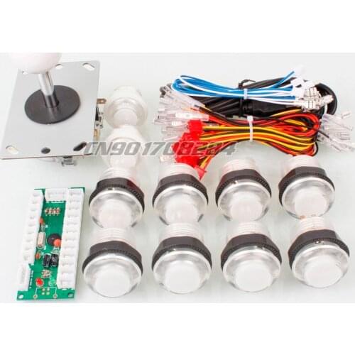 New USB LED Encoder To PC Controller 2Pin Rocker + 10 LED Illuminated Push Buttons For Arcade Joystick DIY Kits Mame Games Parts