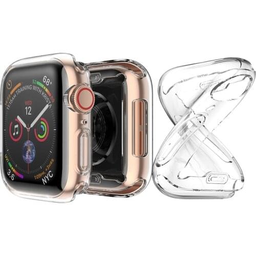 Transparent Case For Apple Watch 4th 6 SE 38MM 44MM 360 Full Clear Soft TPU Screen Protector For Iwatch Cover 5 4 3 40MM 42MM