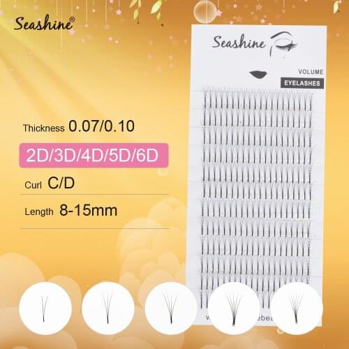 Seashine beauty 2D 3D 4D 5D 6D Lashes Pre fanned Makeup Fake Eyelashes Premade Volume Fans Eyelashes Extension