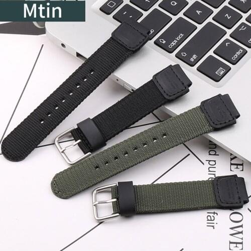 Sports nylon watch strap mens pin buckle For Casio SGW-500H 400H 300H AE1200 1000W AEQ-110W F-108WH W-735 rubber watch strap