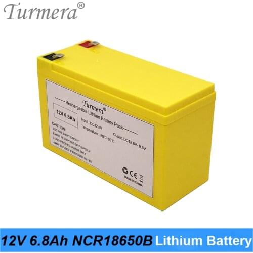 Turmera 12V 6.8Ah Lithium Rechargeable Battery Pack NCR18650B 3400mAh Cells for Electric Boat and Uninterrupted Power Supply 12V