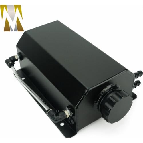 2L Litre Polished Alloy Header Expansion Water Tank Cap WATER HEADER TANK Coolant Overflow Tank Reservoir Kit Universal