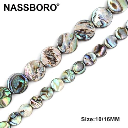 High Quality Coin Shape Natural Abalone Shell Beads Perles Loose Nautral Stone Beads for Jewelry Making Handmade/Diy Craft Gift