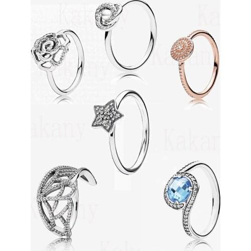 2019 New 1:1 S925 Sterling Silver Radiating Embellishment With Sky Blue Crystal And Transparent Cz Ring Ladies Jewelry Gift