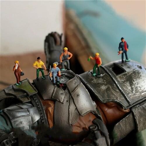 1/87 HO Scale Sand Table Miniature Construction Worker Model For Train Railway Scene Layout Model Colorful Railway Worker