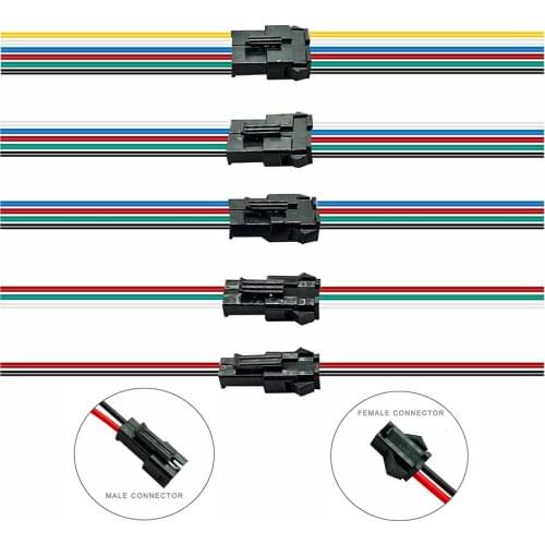 15cm 2/3/4/5/6pin JST Connector Male And Female For WS2812B/SK6812/5050/3528 Led Strip Light 10/50/100pair