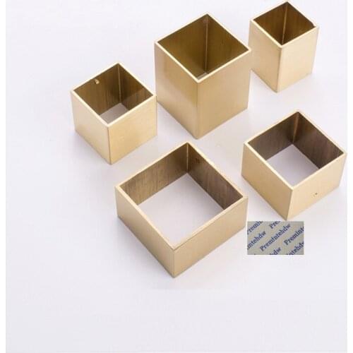 2Pcs Square Brass Tip Cap Sleeve For Mid-Century Modern Chinese Style Table Leg Feet Decorative Replacement Sofa Cover