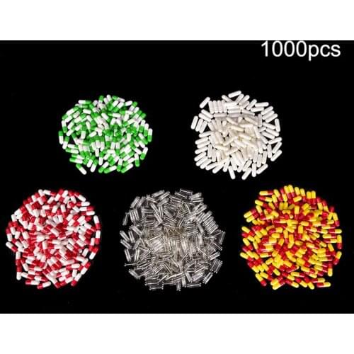 2020 1000Pcs Multicolor Empty Capsules Pill Gel Separated Box Medicine Pill Delicate Box Smart Pill Box Bottle Capsule Shaped