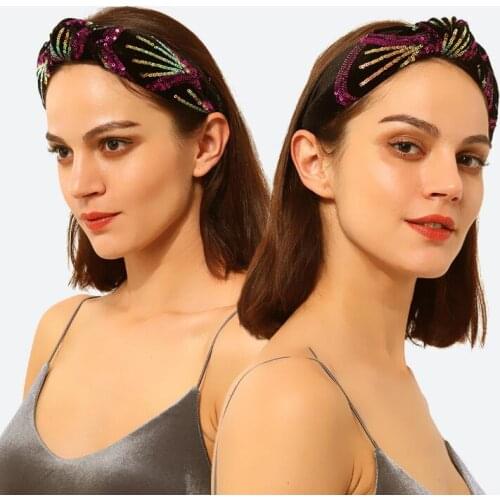 36pcs/lot DIY Simple Multi Mesh Fabrics Handmade Sequins Head Bands Knitting HeadBands Hair Styling Tools Accessory HA1702