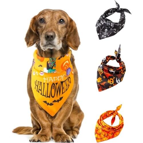 5 Styles Halloween Dog Bandana Bibs Scarf Collar Grooming Accessories Triangular Bandage Collar Small Medium Large Pet Design