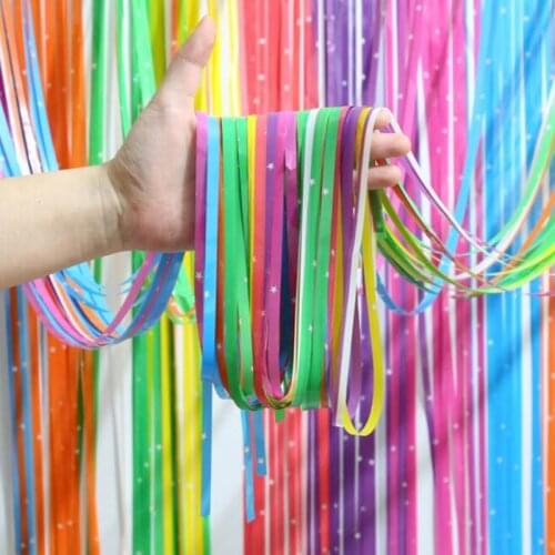 50pcs Party Decorations Backdrop 1*2.5m Rainbow Star Tinsel Curtain Birthday Wedding Party Decor