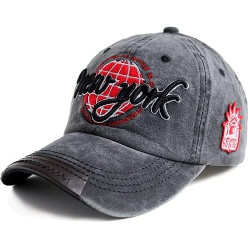 Washed 100% cotton baseball cap hat for women men vintage dad hat NEW YORK embroidery letter outdoor sports caps