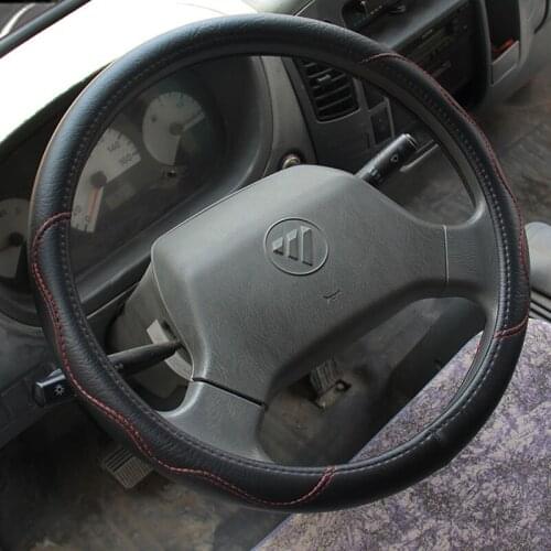Car Truck PU Leather Embossed Steering Wheel Cover Steering-Wheel For Auto Diameters 36 38 40 42 45 47 50CM 7 Sizes to Choose