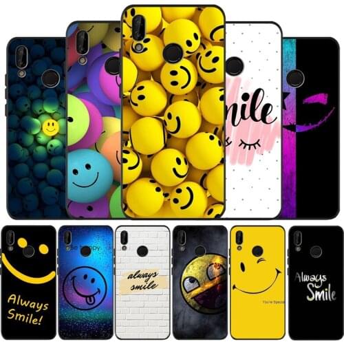 Always Smile black soft Phone Case for huawei P40 P30 P20 P10 Pro lite P9 Lite nova 4E 6SE Psmart 2019 Y6 9 Prime
