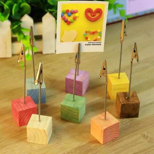 Color cube alligator wire Table Document picture Lomo Message h35 Party party place favor personalized Kids Card Clip