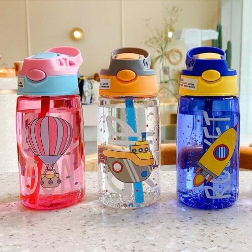 480ML Children Sippy Cup Cartoon Baby Feeding Bottle with Straw Leakproof Water Bottle For Kids School Sports Drinking Cup
