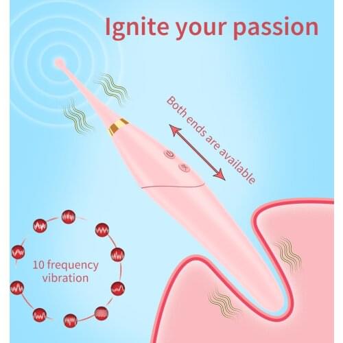 Adult toys 10 frequency double head vibration honey bean vibration stick small head honey bean stimulation, quiet and waterproof