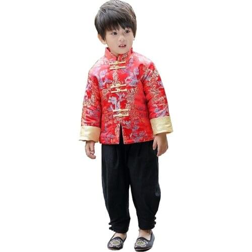 Chinese Spring Festival Children Coat Boys Clothes Dragon Party Costumes Baby Boys Jackets Kids Outfits Outerwear China Dress