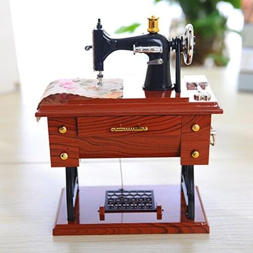 Creative Retro Nostalgic Wind Simulation Sewing Machine Music Box Christmas Gift New Year Gift Birthday Gift Home Table Decor 3