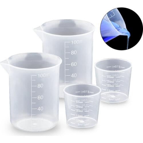 100ML&30ML Plastic Measuring Cup Graduated Beaker Epoxy Resin Jewelry making Tools Cooking Baking Kitchen Measuring Tools