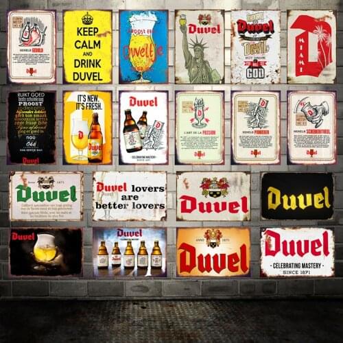 [ WellCraft ] Duvel Beer Metal TIN Signs Posters Vintage Wall Painting Custom Pub Decor WX-7