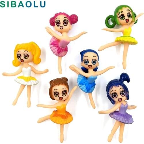 Beauty Dancing Girl Miniature Figurine Cartoon Swimming Ballet Character Anime garden Cake Decoration figures action model doll