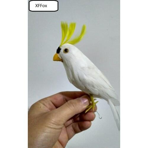 Small real life white parrot model foam&feather simulation yellow mouth bird gift about 20cm xf0123