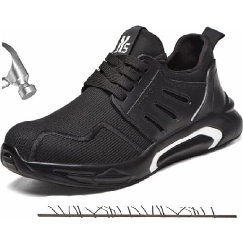 Mens Work Safety Shoes Steel Toe Cap Indestructible Shoes Light Anti-smash and Anti-puncture Work Boots Outdoor Sneakers
