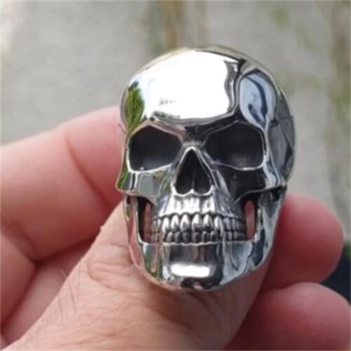 High Detail Skull Ring Mens Motorcycle Punk Circle Retro Gothic Stainless Steel Hot Wholesale