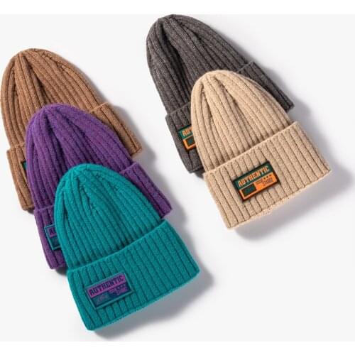 2021 New Fashion Women Winter Hat Cool Letters Beanies Female Knitted Soft Striped Cashmere Knitted Beanie Panama Hat