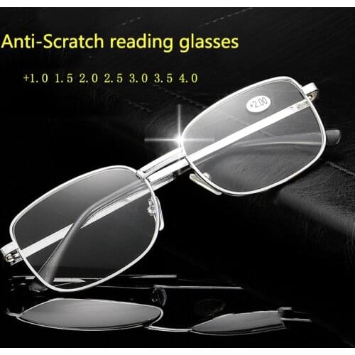 Ultralight Metal Frame Anti-Scratch Reading Glasses Men Women Magnifying Clear Unbreakable Presbyopic Glasses Gold/Silver