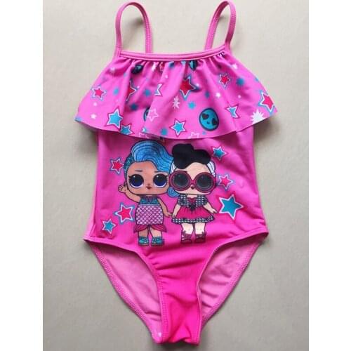 1-4 Years Girls Swimsuit 2021 New One Piece Swimwear LOL Style Childrens Swimwear Unicorn One Piece Swimsuit RT25