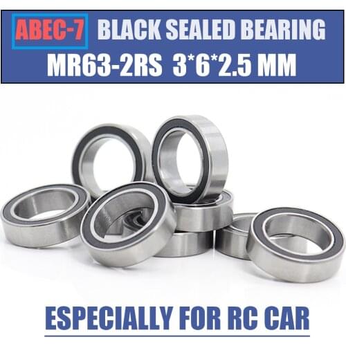 MR63RS Bearing 10PCS 3x6x2.5 mm ABEC-7 Hobby Electric RC Car Truck MR63 RS 2RS Ball Bearings MR63-2RS Black Sealed