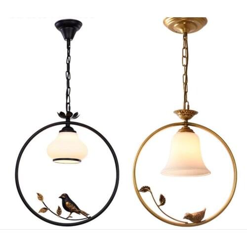 Bird Pendant Lights Modern Indoor Dining Room Kitchen Lamp Gold Black Glass Hanging Lighting 10 Square Meters Luminair