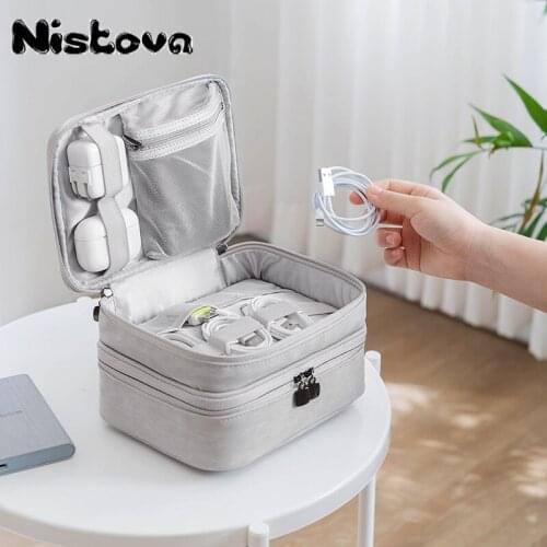 Portable Cable Digital Storage Bag Organizer USB Data Cable Gadget Charger Makeup Portable Waterproof Travel Accessory Box
