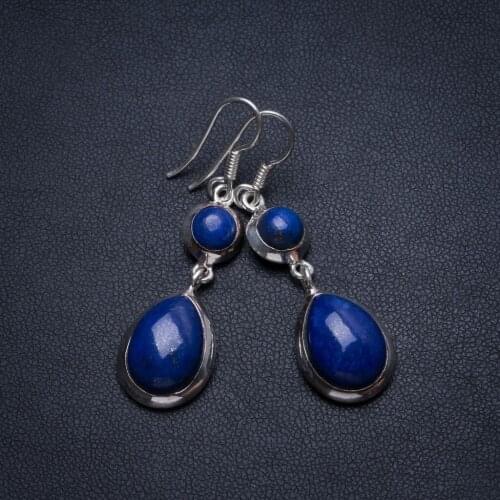 Natural Green Amethyst Handmade Boho 925 Sterling Silver Earrings 2" T5239