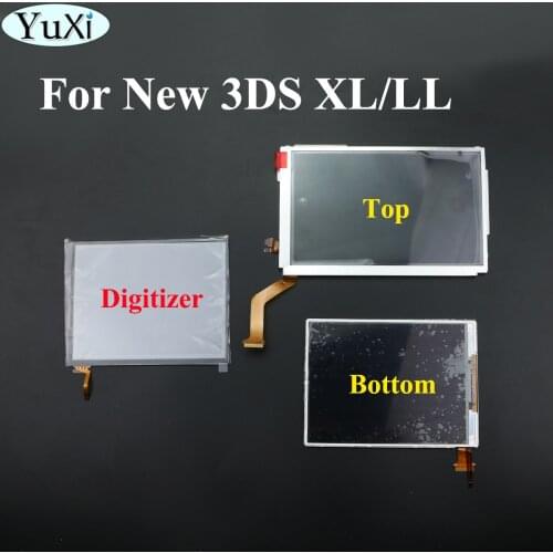 YuXi Replacement LCD For Nintendo New 3DS XL LL Top Upper Bottom Lower LCD Screen For New 3DSXL Console Panel Touch Digitizer
