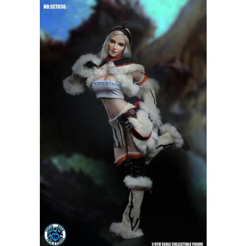 SUPER DUCK 1/6 SET036 Huntress Clothes w/ Head Monster Hunter Figure Model Toys