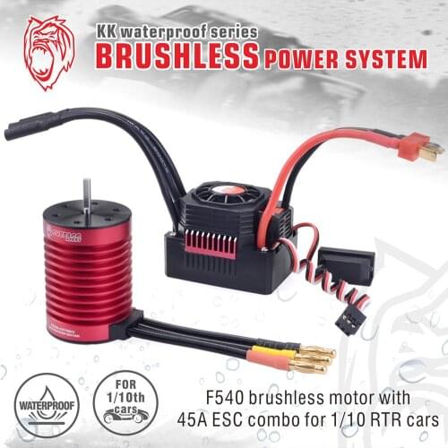 SURPASSHOBBY F540 KK Waterproof Combo 3000KV 3300KV 3930KV 4370KV Brushless Motor w/ 45A ESC for 1/10 RC Tamiya Axial Redcat