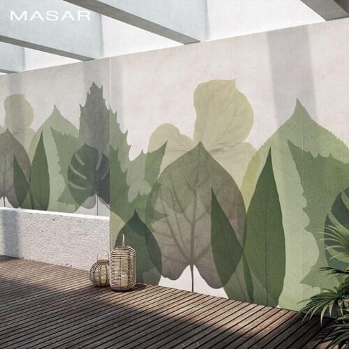 MASAR fresh natural leaves custom mural modern minimalist fashion background wall paper bedroom living room wallpaper leaf